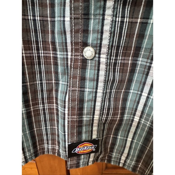 Dickies Long Sleeve Plaid Pearl Snap Western Style Shirt Size 2XL - Picture 5 of 8